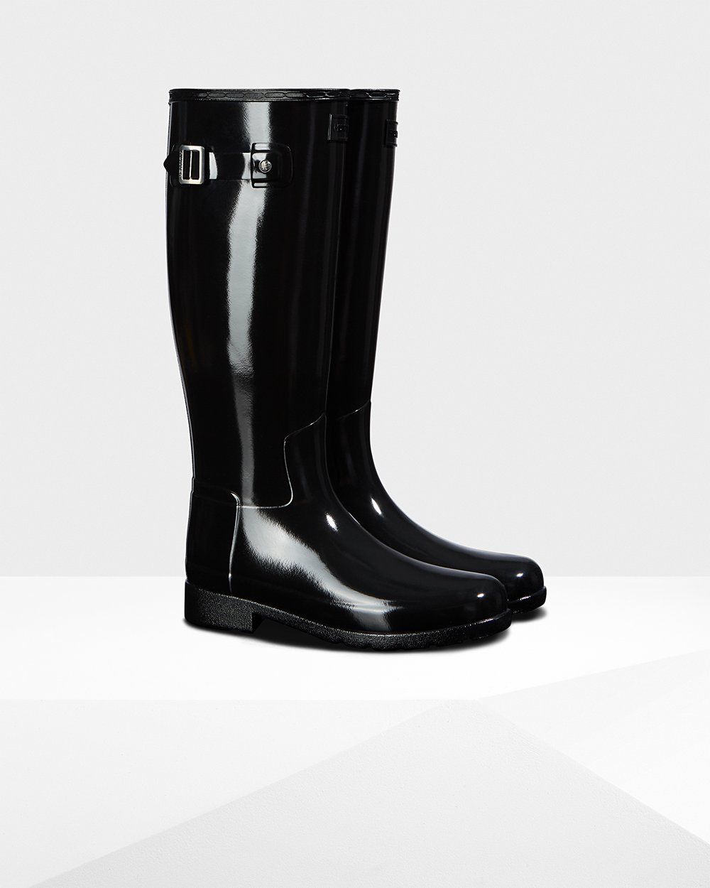 Womens Hunter Tall Rain Boots Black - Original Refined Gloss - 3578601-ZK